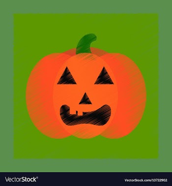Flat shading style icon halloween pumpkin vector image