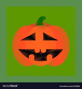 Flat shading style icon halloween pumpkin vector image