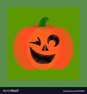 Flat shading style icon halloween pumpkin vector image
