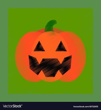 Flat shading style icon halloween pumpkin vector image