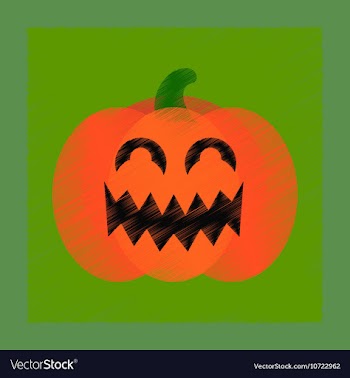 Flat shading style icon halloween pumpkin vector image