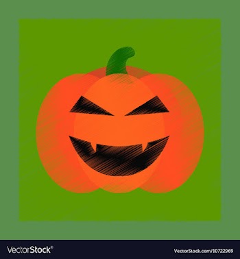 Flat shading style icon halloween pumpkin vector image