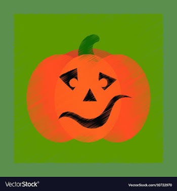 Flat shading style icon halloween pumpkin vector image