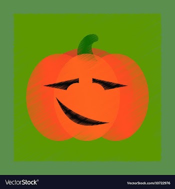 Flat shading style icon halloween pumpkin vector image