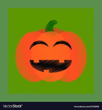 Flat shading style icon halloween pumpkin vector image