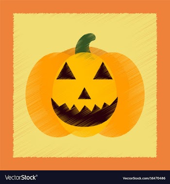 Flat shading style icon halloween pumpkin vector image