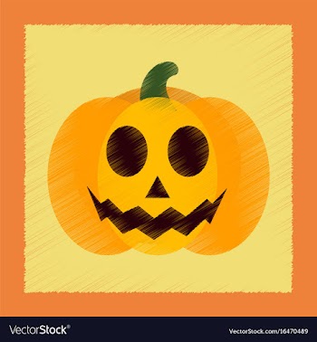Flat shading style icon halloween pumpkin vector image