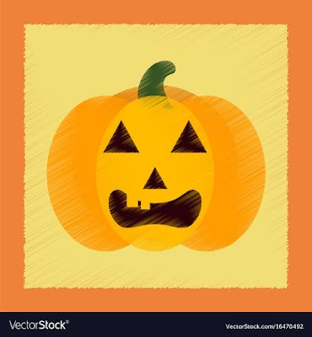 Flat shading style icon halloween pumpkin vector image