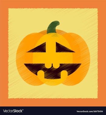 Flat shading style icon halloween pumpkin vector image