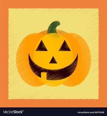 Flat shading style icon halloween pumpkin vector image