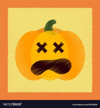 Flat shading style icon halloween pumpkin vector image