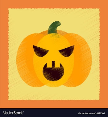 Flat shading style icon halloween pumpkin vector image