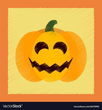 Flat shading style icon halloween pumpkin vector image