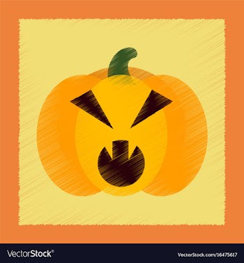 Flat shading style icon halloween pumpkin vector image