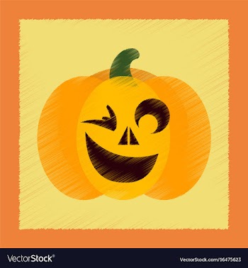 Flat shading style icon halloween pumpkin vector image