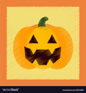 Flat shading style icon halloween pumpkin vector image