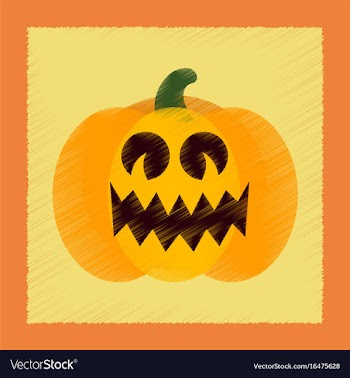 Flat shading style icon halloween pumpkin vector image