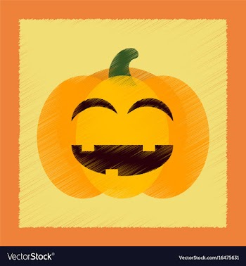 Flat shading style icon halloween pumpkin vector image