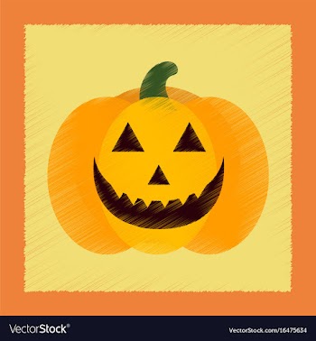 Flat shading style icon halloween pumpkin vector image