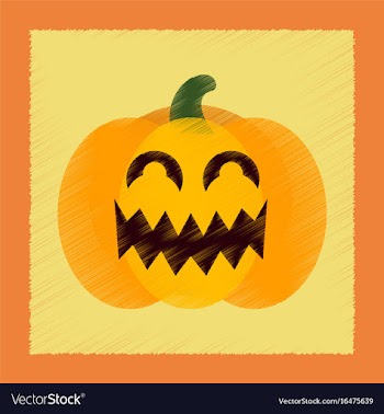 Flat shading style icon halloween pumpkin vector image
