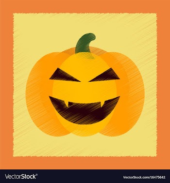 Flat shading style icon halloween pumpkin vector image
