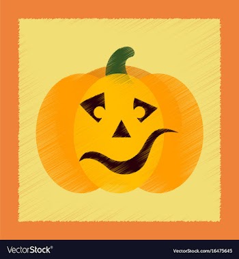 Flat shading style icon halloween pumpkin vector image