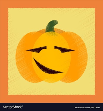 Flat shading style icon halloween pumpkin vector image