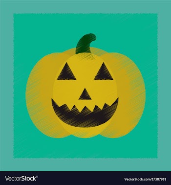 Flat shading style icon halloween pumpkin vector image