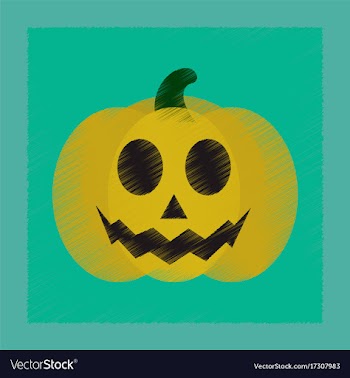 Flat shading style icon halloween pumpkin vector image