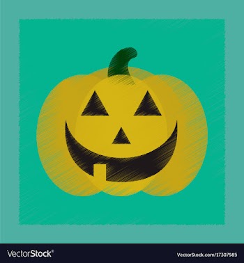 Flat shading style icon halloween pumpkin vector image