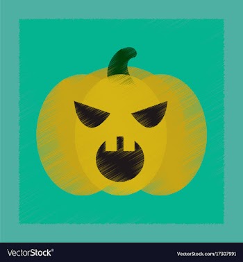 Flat shading style icon halloween pumpkin vector image