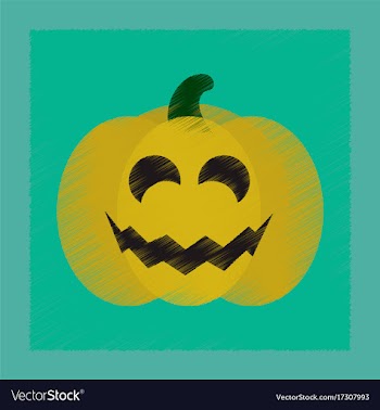 Flat shading style icon halloween pumpkin vector image