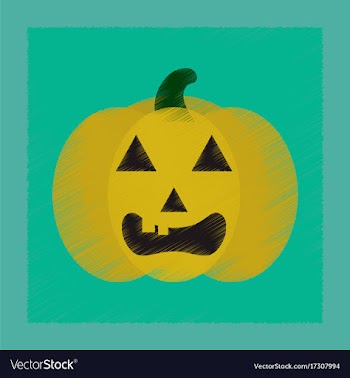 Flat shading style icon halloween pumpkin vector image