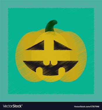 Flat shading style icon halloween pumpkin vector image
