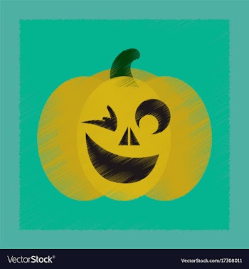 Flat shading style icon halloween pumpkin vector image