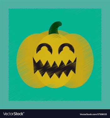 Flat shading style icon halloween pumpkin vector image