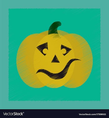 Flat shading style icon halloween pumpkin vector image