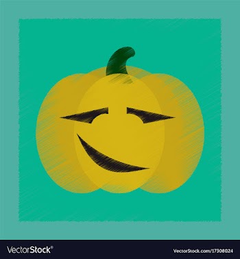 Flat shading style icon halloween pumpkin vector image