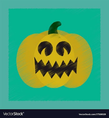 Flat shading style icon halloween pumpkin vector image