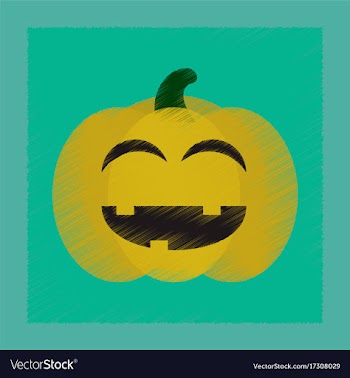 Flat shading style icon halloween pumpkin vector image