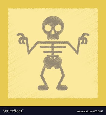 Flat shading style icon halloween skeleton vector image