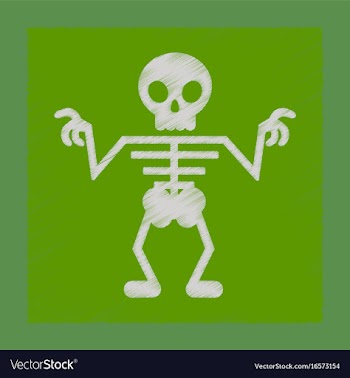 Flat shading style icon halloween skeleton vector image