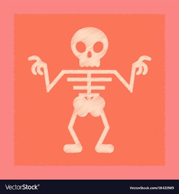 Flat shading style icon halloween skeleton vector image