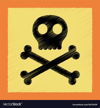 Flat shading style icon halloween skull bones vector image