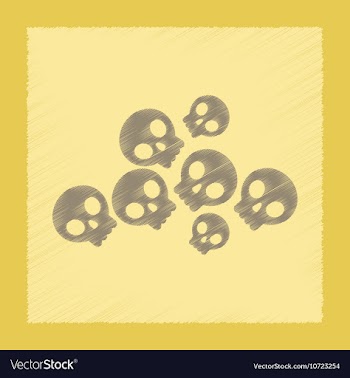 Flat shading style icon halloween skulls vector image