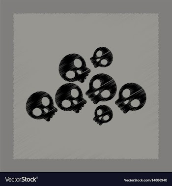 Flat shading style icon halloween skulls vector image