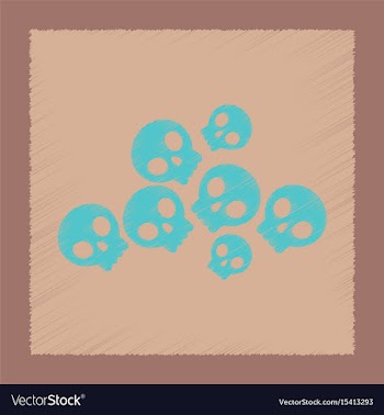 Flat shading style icon halloween skulls vector image