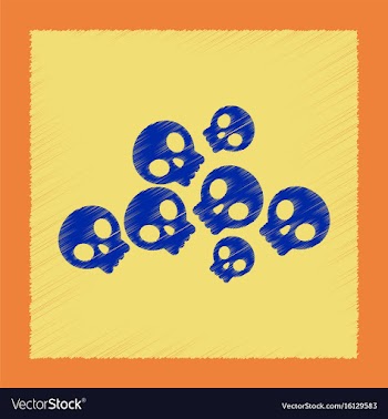 Flat shading style icon halloween skulls vector image