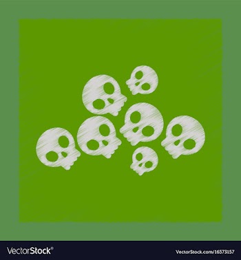 Flat shading style icon halloween skulls vector image