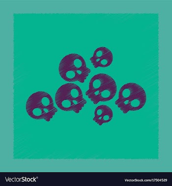 Flat shading style icon halloween skulls vector image
